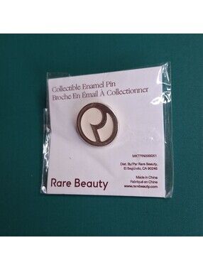 Rare Beauty by Selena Gomez Collectible Monogram Enamel Pin Logo Silver New NIP
